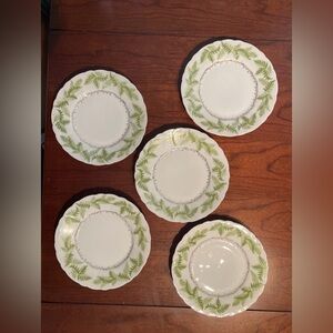 Antique Beyer & Boch Porcelain saucer with a Fern Royal Rudolstadt design. 5